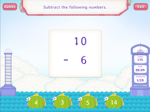 Subtract 6 from a number practice with fun math worksheet