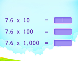 Multiply decimals by a multiple of 10